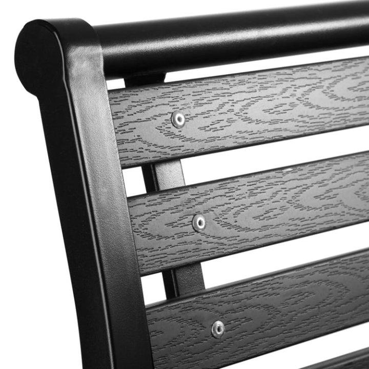 Banc de jardin 3 places 126x62x81,5cm en bois naturel laqué et acier
